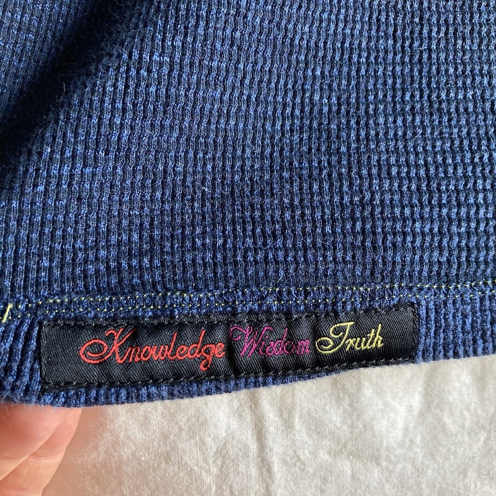Robert Graham Mens 2XL Thermal Waffle Long Sleeve 1/4Zip Pullover Sweater Blue - Picture 10 of 16